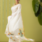 Handwoven Jamdani Muslin Saree | White | Plain Body with All-over Jamdani weaves