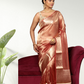 Tissue Silk Saree In Shaded Golden Pink - 005