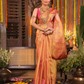Kanaka Varnika - Golden yellow drape with rudraksha motifs