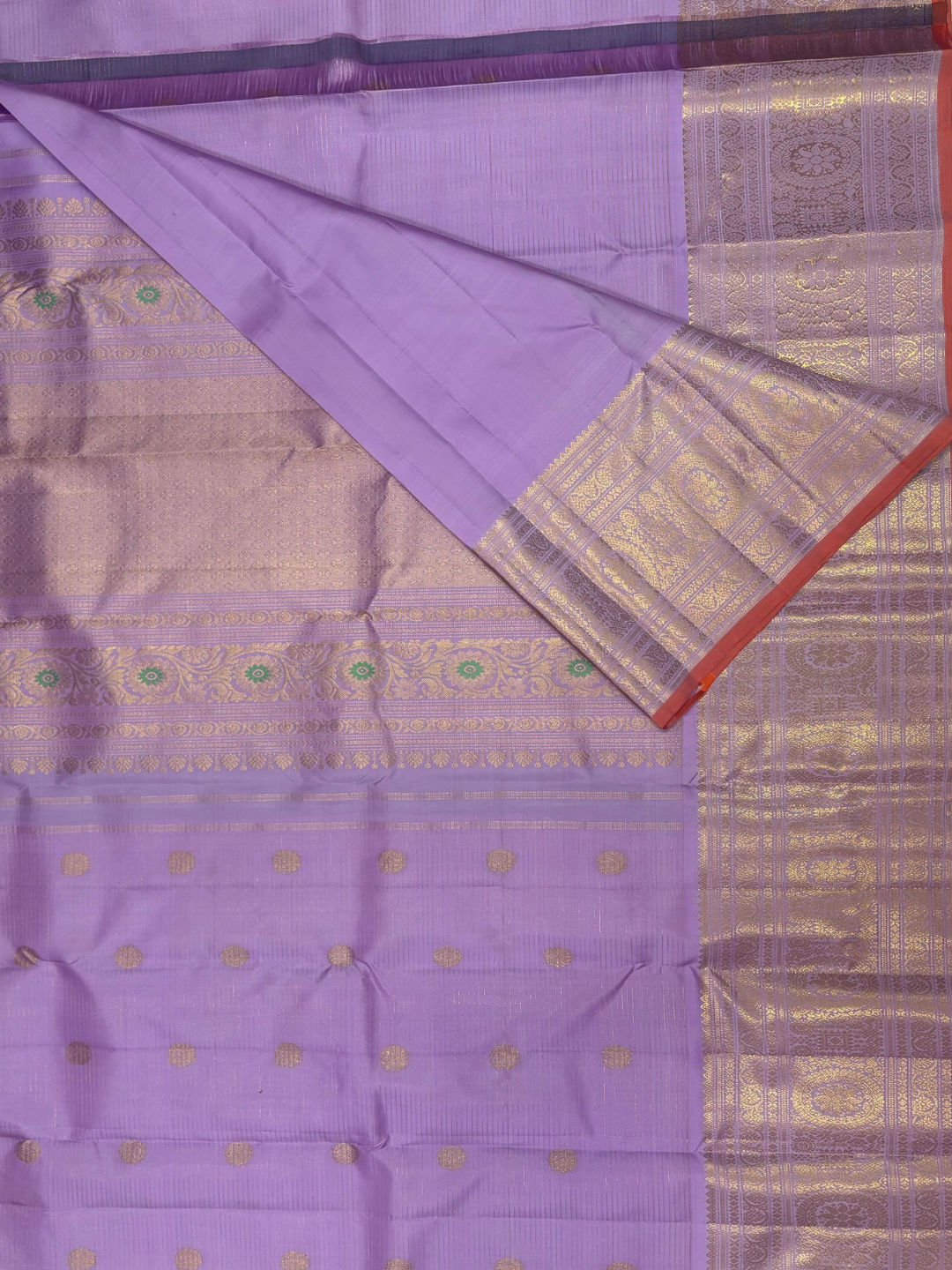 Handwoven Pure Gadwal Silk Saree  |  Lavender