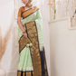 Pure Handloom Korvai Saree in With Mint Green & Golden Black Border - 003