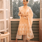 Light Yellow Cotton Silk Jamdani 2-Piece Set Kurti & Dupatta (UNSTITCHED) - 377 - indeloom