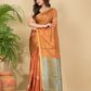 Tissue Silk Saree With Fire Orange - 031