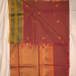 Kanchi Cotton|Dual Tone Red & Leaf green/ Green