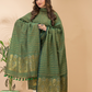 Forest Moss | Handloom Jamdani Linen Unstitched 2-Piece Kurti | Benaras Design