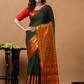 Traditional Narayanpet Cotton Saree | Dark Green