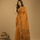 Muslin Jamdani Saree With Mustard Yellow  - 018