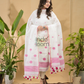 Snow White Jamdani 2-Piece Set Kurti & Dupatta (UNSTITCHED) -718