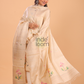 Sand Brown Tussar 2-Piece Set Kurti & Dupatta (UNSTITCHED) - 063