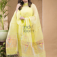 Lime Yellow Jamdani 2-Piece Set Kurti & Dupatta (UNSTITCHED) -688