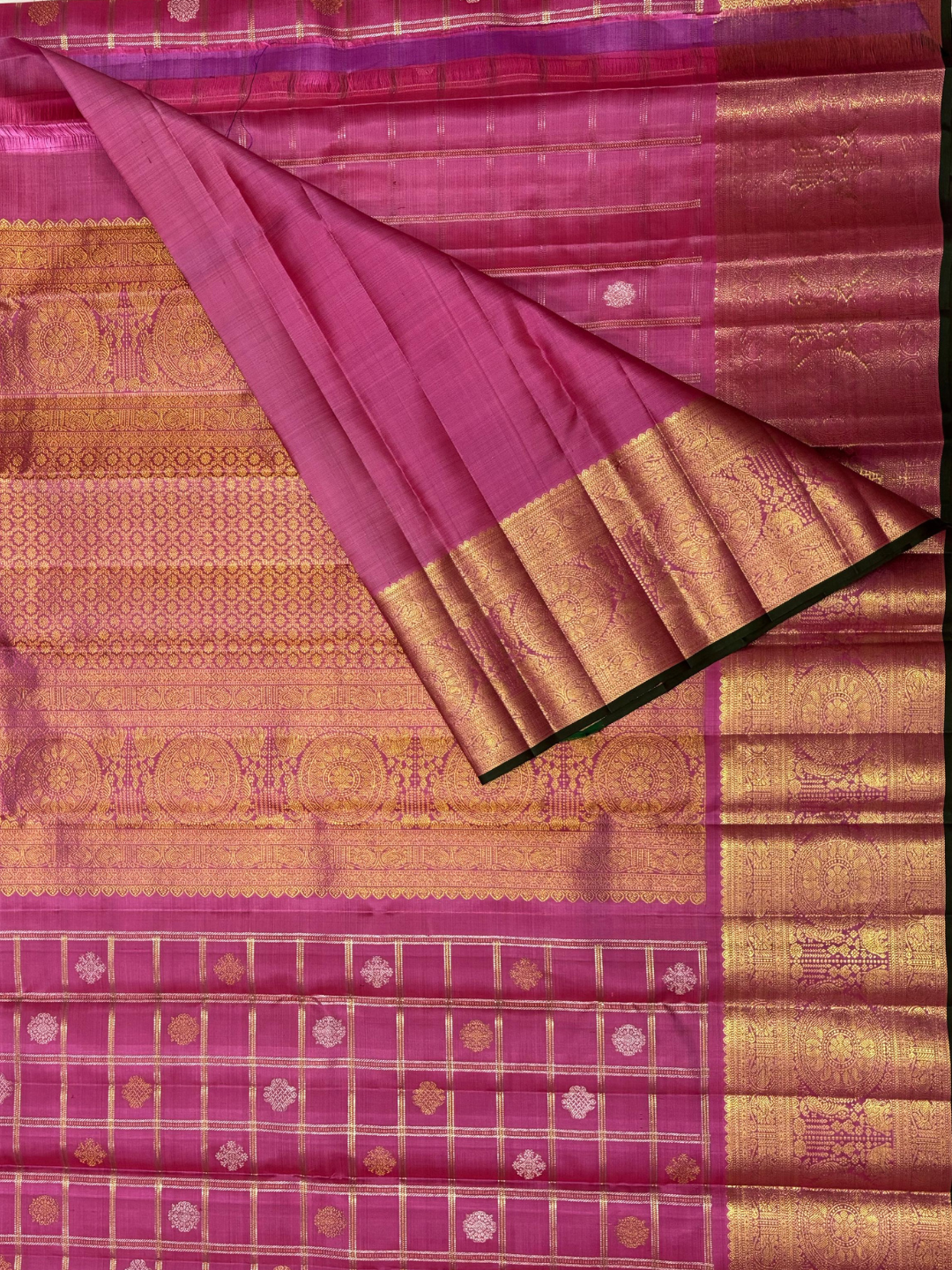 Handwoven Pure Gadwal Silk Saree | Pink