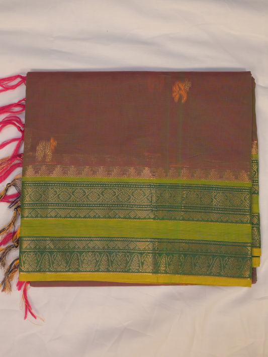 Kanchi Cotton|Dual Tone Green & Leaf green/ Green