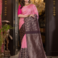 Mridulya - Delicate pink weave with floral zari accents