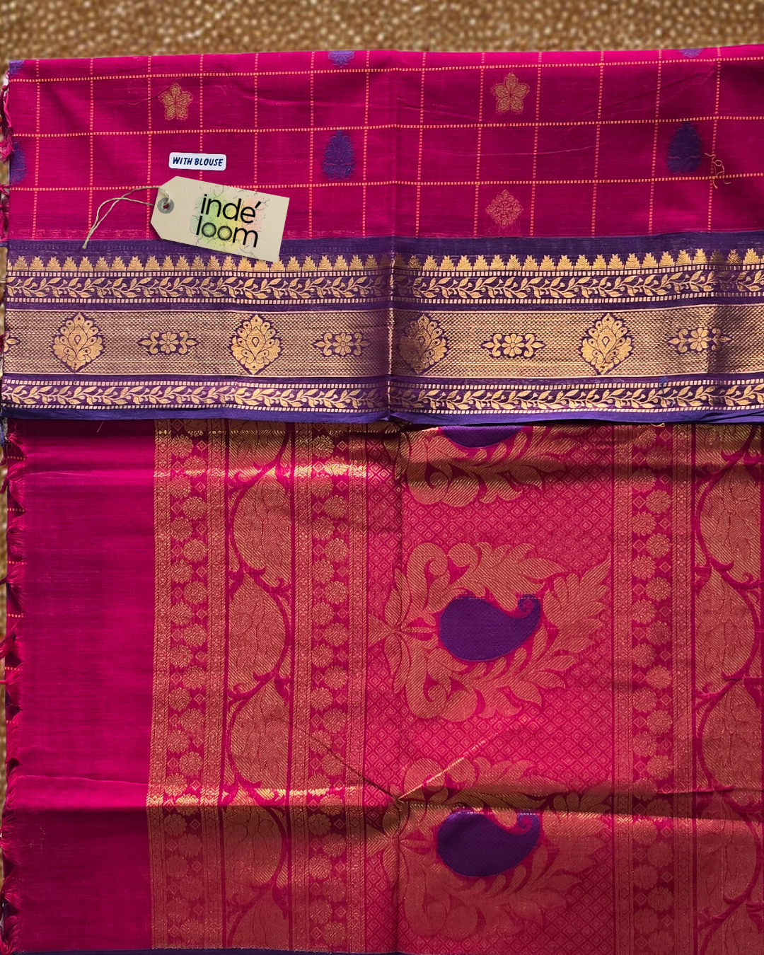 Kanchi Cotton|slightlydarker red & purple