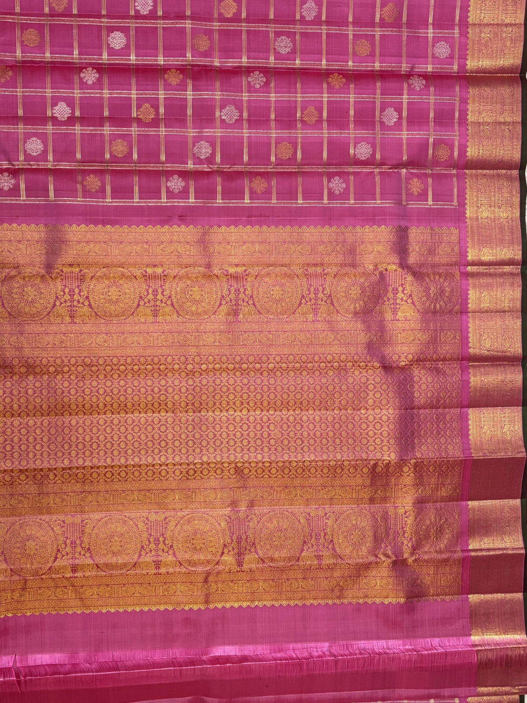 Handwoven Pure Gadwal Silk Saree | Pink