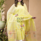 Lime Yellow Jamdani 2-Piece Set Kurti & Dupatta (UNSTITCHED) -688