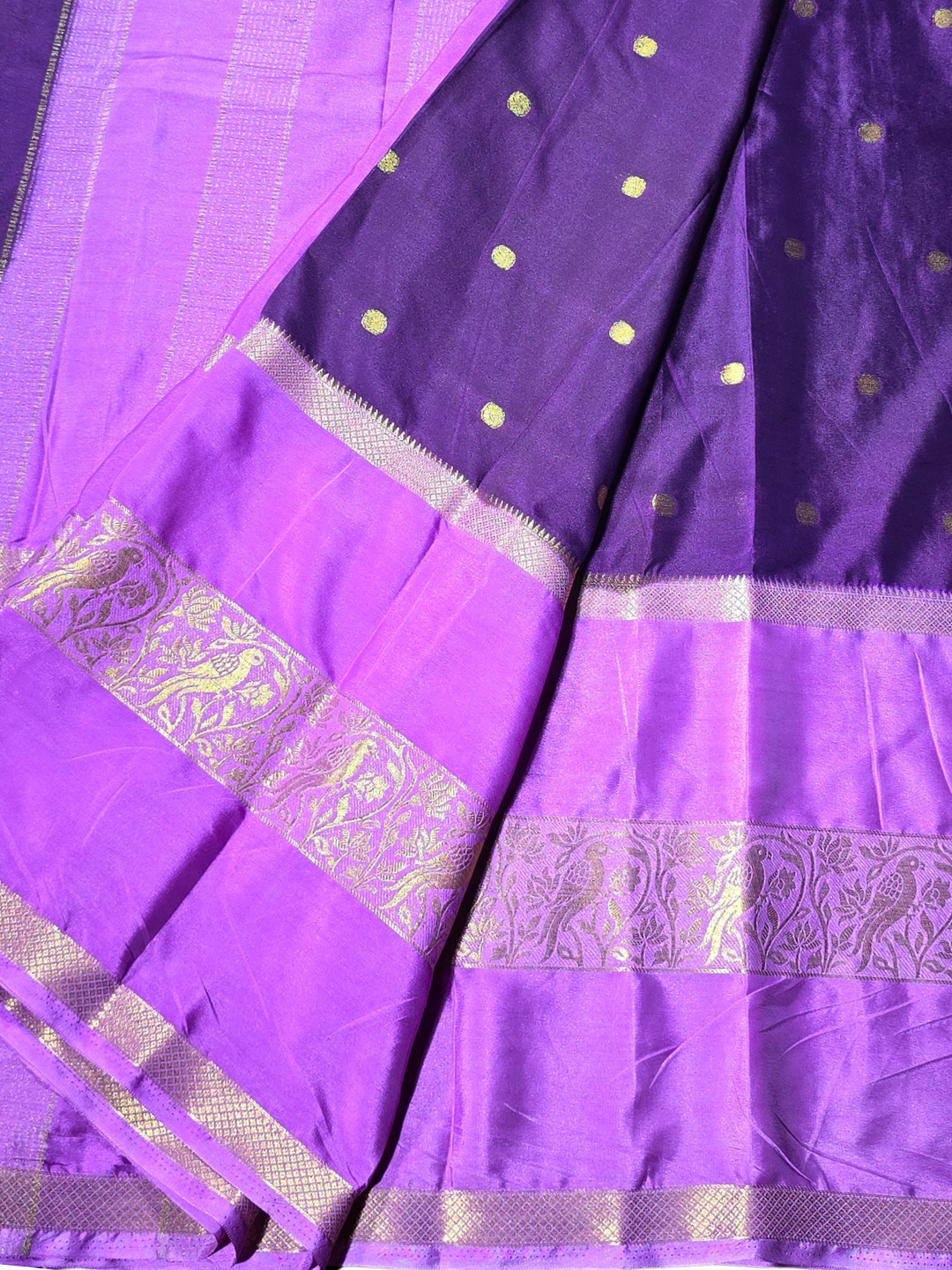 Classic Mysore Silk Saree  |  Dark Purple