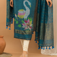 Linen Jamdani Unstitched 2-Piece Kurti  |  Navy Blue