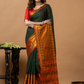 Traditional Narayanpet Cotton Saree | Dark Green