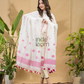 Snow White Jamdani 2-Piece Set Kurti & Dupatta (UNSTITCHED) -718