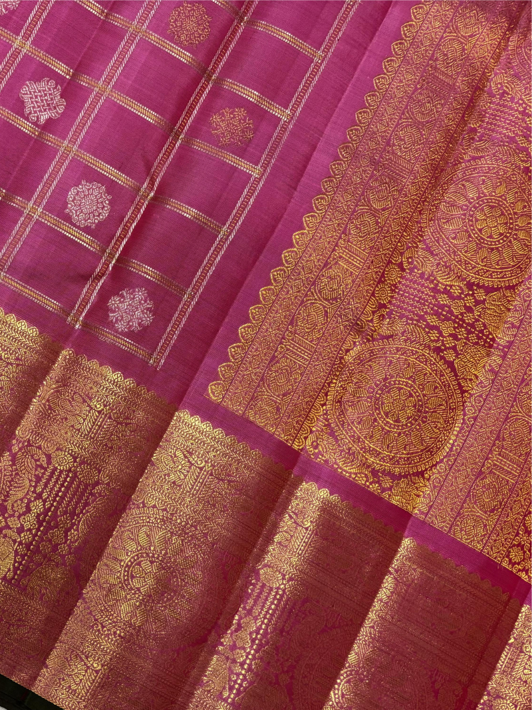 Handwoven Pure Gadwal Silk Saree | Pink