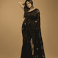 Rich Black Cotton Silk Jamdani Saree - 019