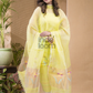 Lime Yellow Jamdani 2-Piece Set Kurti & Dupatta (UNSTITCHED) -688