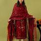 Handwoven Jamdani Linen Unstitched 2-piece Kurti | Deep Red