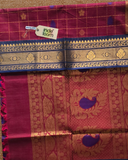 Kanchi Cotton|maroon & oil blue