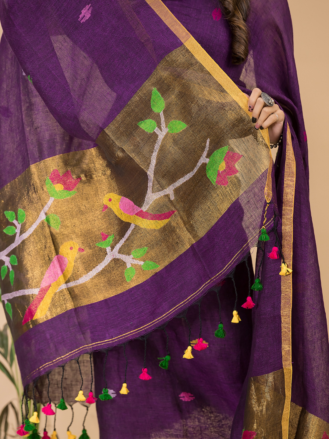 Wine Purpule  Linen X Linen 2-Piece Set Kurti & Dupatta (UNSTITCHED) - 113