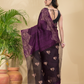 Matka Silk Jamdani Saree With Wine Purple - 025