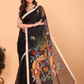 Silk Jamdani Saree With Rich Black - 148