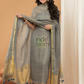 Silver Grey color Jamdani 2-Piece Set Kurti & Dupatta (UNSTITCHED) - 155
