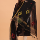 Rich Black Linen Jamdani 2-Piece Set Kurti & Dupatta (UNSTITCHED) - 059