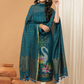 Linen Jamdani Unstitched 2-Piece Kurti  |  Navy Blue