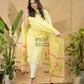 Pale Yellow Jamdani 2-Piece Set Kurti & Dupatta (UNSTITCHED) - 078