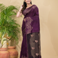 Matka Silk Jamdani Saree With Wine Purple - 025