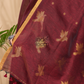Wine Red Cotton Linen 2-Piece Set Kurti & Dupatta (UNSTITCHED) - 018