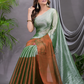 Tissue Silk Saree With Persian Green - 021