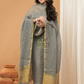 Silver Grey color Jamdani 2-Piece Set Kurti & Dupatta (UNSTITCHED) - 155