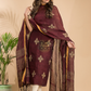 Marron Linen X Linen 2-Piece Set Kurti & Dupatta (UNSTITCHED) - 019