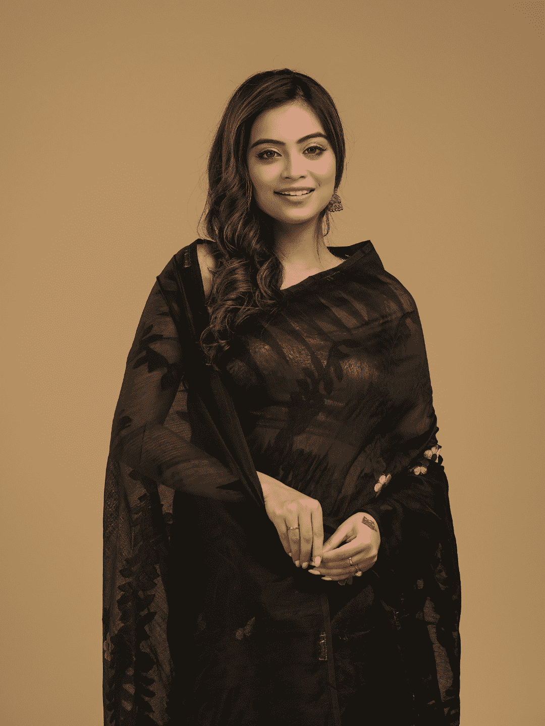 Rich Black Cotton Silk Jamdani Saree - 019