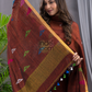 Ruby Red Linen X Linen 2-Piece Set Kurti & Dupatta (UNSTITCHED) - 118