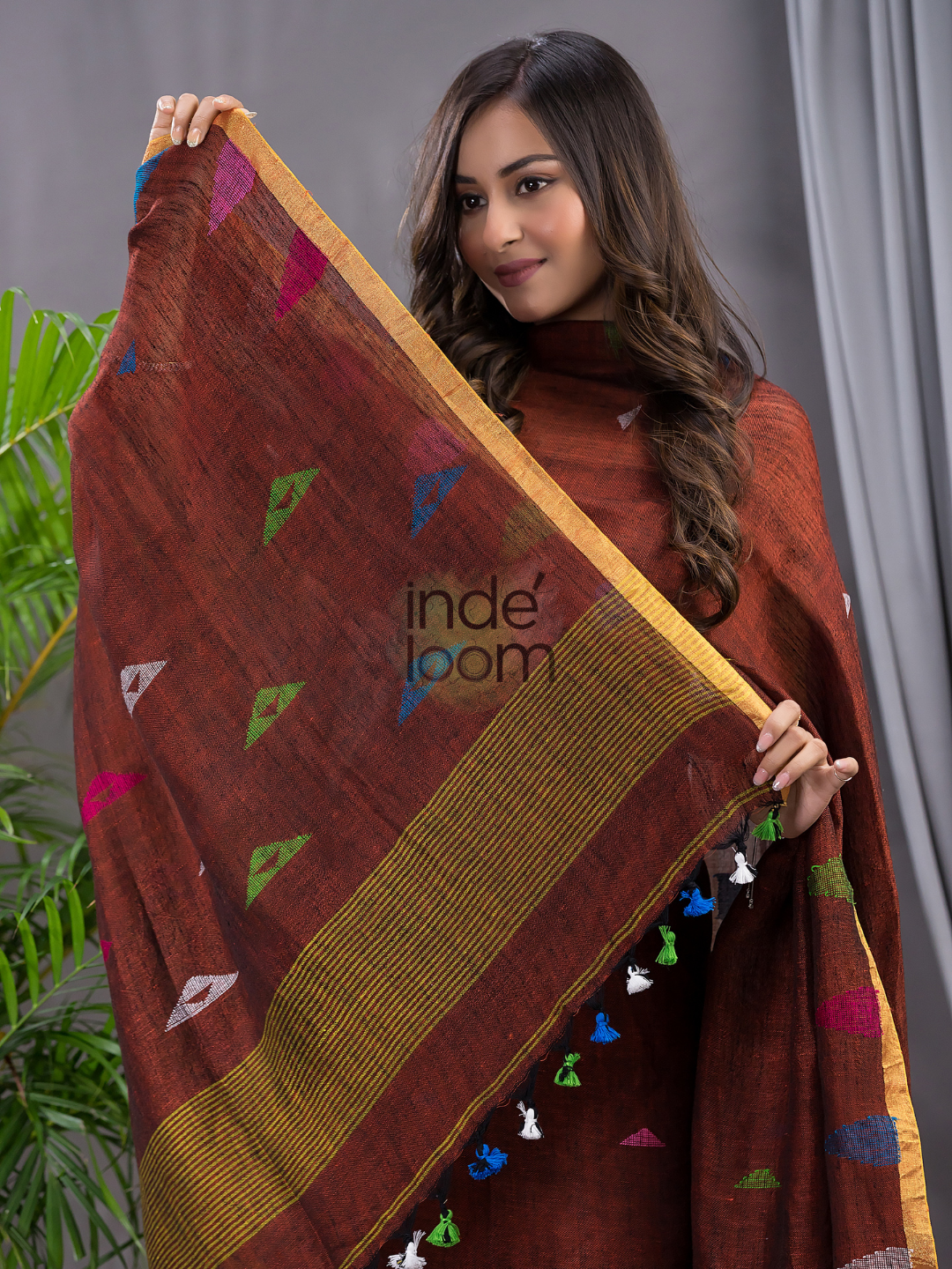 Ruby Red Linen X Linen 2-Piece Set Kurti & Dupatta (UNSTITCHED) - 118