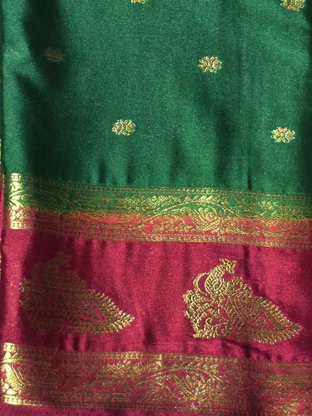 Classic Mysore Silk Saree  |  Bottle Green