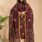 Marron Linen X Linen 2-Piece Set Kurti & Dupatta (UNSTITCHED) - 019