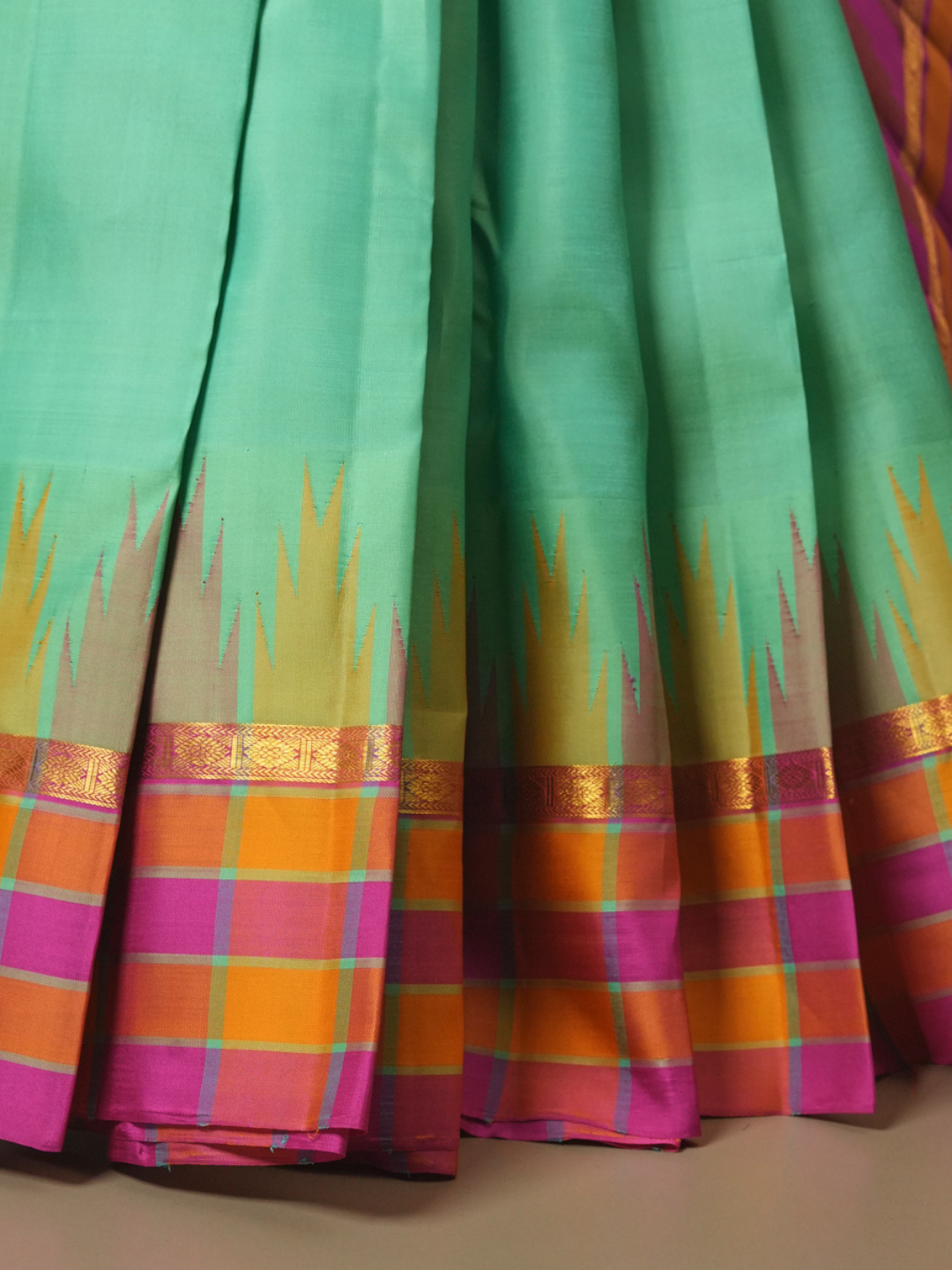 Silk Mark Certified Handloom Kanjivaram Silk Saree  |  Seafoam Teal
