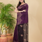 Matka Silk Jamdani Saree With Wine Purple - 025
