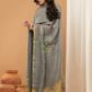 Silver Grey color Jamdani 2-Piece Set Kurti & Dupatta (UNSTITCHED) - 155