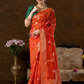 Classic Benarasi Semi Silk Saree | Bright Orange